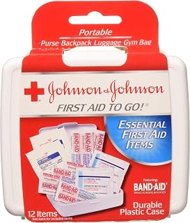 Johnson & Johnson First Aid to Go Kit 12 Items 1 Each (Pack of 7)