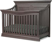 Sorelle Providence Flat Top 4-in-1 Convertible Crib – Toddler & Full-Size Bed Ready, Traditional Wooden Nursery Crib with Flowing Curves, Durable & Safe Design