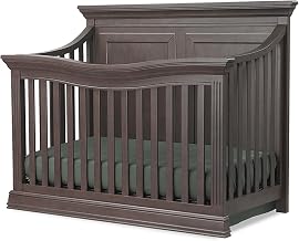 Sorelle Providence Flat Top 4-in-1 Convertible Crib – Toddler & Full-Size Bed Ready, Traditional Wooden Nursery Crib with Flowing Curves, Durable & Safe Design
