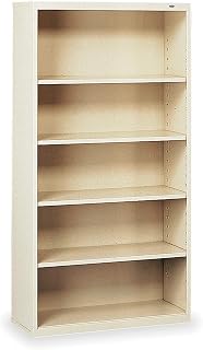 Tennsco 5-Shelf Stationary Bookcase, 66" x34-1/2 Champ/Putty