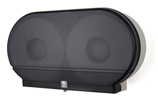 Twin Jumbo Tissue Dispenser with 33/8" Core by Palmer Fixture – Plastic, Dark Translucent, Model RD0027-01