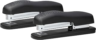 Bostitch Office 20 Sheet Desktop Stapler, Dual Clinch, Durable, Ergonomic, Non-Slip, Opens for Tacking and Crafts, Black, (02257-2PK), (Pack of 12, 24 Count Total)
