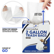 Stock Your Home 200 Pack / 2 Gallon / Clear Trash Bags