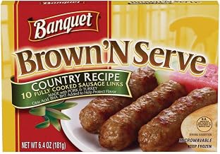 Banquet Brown N Serve Sausage, Country Recipe Links, 6.4 Ounce -- 12 per case.