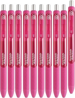 Paper Mate Inkjoy Gel Retractable Gel Ink Pens, Pack of 10 (Pink, Medium Point)