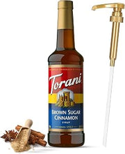 Jimoco® Syrup Pump Dispenser + Torani® Brown Sugar Cinnamon Syrup, 25.4 oz - Coffee Syrup Pump & Flavoring Bundle