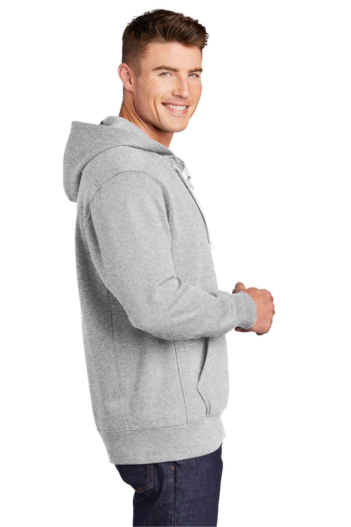 Unisex Pullover Hooded Sweatshirt Athletic Heather by SPORT-TEK – 3X-Large, Cotton, Athletic Heather, Model 973952