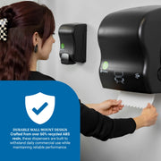 Ecologic Simplicity Recycled Plastic Manual Paper Towel Dispenser by San Jamar – ecoLogic, Acrylonitrile Butadiene Styrene, Black, Model T740