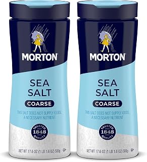 Morton Coarse Sea Salt, All-Natural Finishing Salt, 17.6 Oz, 2-Pack