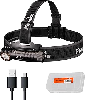 Fenix HM61R V3.0 Rechargeable Work Headlamp, 1800 Lumens Industrial Headlamp & Flashlight, Spot + Flood, Red Light, Magnetic Tailcap with Lumentac Organizer