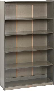 ECR4Kids 5-Shelf Wooden Bookcase, Adjustable Shelves, 60in H, Grey Wash