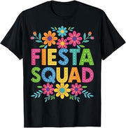 Fiesta Squad Funny Cinco De Mayo Let's Fiesta Mexican Party T-Shirt