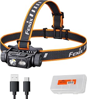 Fenix HM60R V2.0 1600 Lumens Rechargeable Headlamp, USB-C Fast Charging, Spotlight & Floodlight with Red Light, Lightweight Waterproof LED Head Lamp for Camping, Hiking, Caving, Work