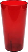 Thunder Group PLTHTB016R Tumbler, 16 oz., Textured Exterior, Scratch and Impact Resistant, Stackable, Dishwasher Safe, Plastic, red, Pack of 12