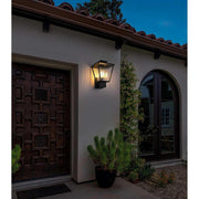 Gaul One Light Outdoor Wall Sconce Black by Lighting Design – Iron, Black, Model OD306W15BK