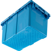 Distribution Container With Hinged Lid 22-3/8x13x13 Blue by Global Industrial – 22.25"L x 15"W x 13"H, Plastic, Blue, Model DC2213-12BLUE