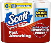 Kimberly Clark 147785 Double Rolls Scott Paper Towels - Choose-A-Sheet White - Pack of 6 | Double Rolls