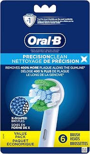 Precision Clean Replacement Brush Heads for an Oral-B Electric Toothbrush, Pack of 6