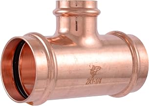 SharkBite 2 x 2 x 1-1/4 Inch Reducing Tee, Copper Press Plumbing Fitting, UPR08545435