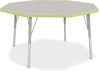 Jonti-Craft Berries 6428JCE130 Octagon Activity Table - 48" X 48", E-Height - Freckled Gray/Key Lime/Gray