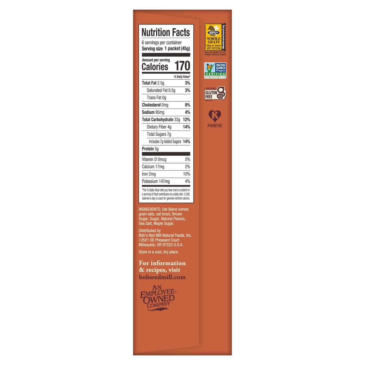 Classic Instant Oatmeal Packets by Bob's Red Mill – 6 Count (Pack of 1), No Color, Model 0039978004888