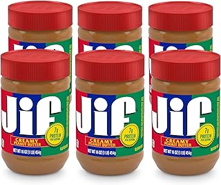 Jif Creamy Peanut Butter, 16 Oz. Jar (Pack of 6)