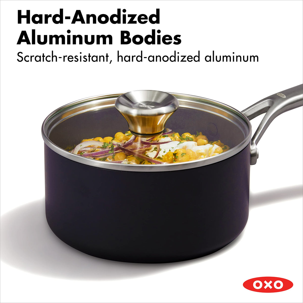 Hard Anodized PFAS-Free by OXO – 10-Piece Cookware Pots and Pans Set, Aluminum, Black