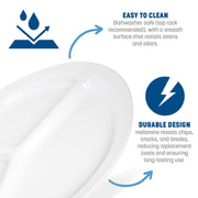 Kingline Reusable Plastic Plate with 3 Compartments for Restaurants by Carlisle FoodService Products – 10 Inches (Pack of 48), 0.01697 ounces, Melamine, Tan, Pack of 48