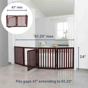 4-Panel Pet Gate by TRIXIE – Max Width 81", MDF, Brown, Model 39365