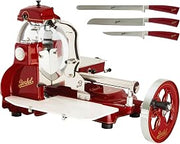 Berkel Volano B3 Flywheel Slicer w/ 3-PC Knife Set, Red, Made in Italy