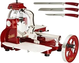 Berkel Volano B3 Flywheel Slicer w/ 3-PC Knife Set, Red, Made in Italy