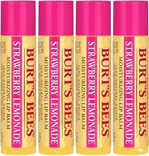 Burt's Bees 100% Natural Origin Moisturizing Strawberry Lemonade Lip Balm .15oz (4 Pack)