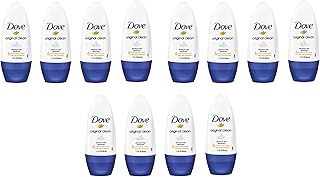 Dove Original Clean Roll On Deodorant, Aluminum Free, All Day Odor Protection, 12-Pack, 1.7 FL Oz Each, 4 Bottles