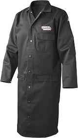 Lincoln Electric Welding Lab Coat | Premium Flame Resistant (FR) Cotton | 45" Length |Black | XL | K3112-XL