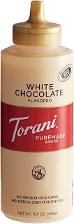Torani Puremade Sauce, White Chocolate Flavor, Squeeze Bottle, GMO Free & Gluten Free, 16.5 Oz. 468g
