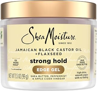 Shea Moisture JBCO EDGE GEL 3.5 OZ./99 G | Long-lasting edge control with no flakes, infused with Flaxseed, Black Castor Oil and Glycerin.