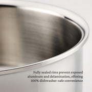 ProBond Luxe 5-Quart Polished Professional Clad Stainless Steel Dutch Oven with Lid by Hestan – Medium, 5 quarts, Stainless Steel, Silver, Model 31828