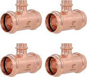 SharkBite 1-1/2 x 1-1/2 x 3/4 Inch Reducing Tee, Copper Press Plumbing Fitting, Pack of 4, UPR08414122X4