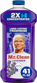 Mr. Clean All Purpose Cleaner, Floor Cleaner for Mopping Home, Bathroom, & Kitchen, Cleaning Liquid for Mop & Bucket, Cleaning Supplies, Multi-Surface Dilutable, Lavender, 41oz