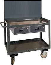 Durham RSC-2436-2-PB-2DR-95 Stock cart, 2 Shelf, 2 Drawer, pegboard, Gray