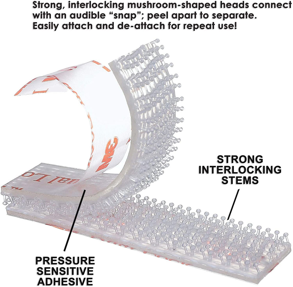 EZ Pass/I-Pass/SunPass/Fastlane Dual Lock Adhesive Mounting Strips 4 Strips Each 1-1/2 in Clear by 3M – 1.5 inches x 0.5 inches, Acrylic, White, Pack of 4, Model FCL50380