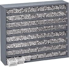 Durham 317-95 Gray Steel Cabinet, 25-7/8" Width x 21-3/8" Height x 6-3/8" Depth, 64 Plastic Drawer