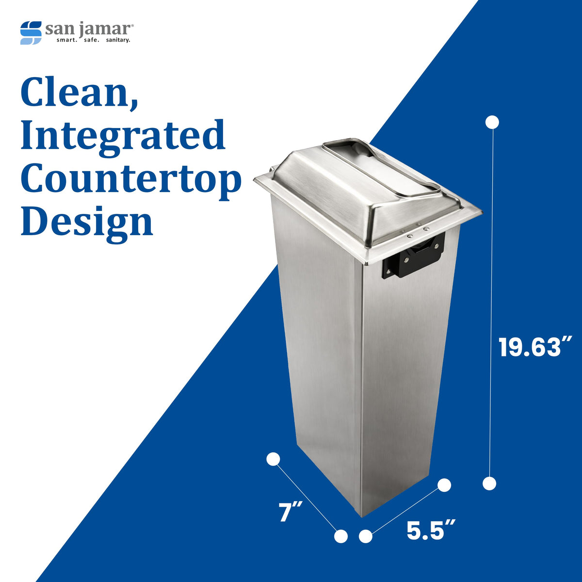 H2001 Stainless Steel in-Counter Fullfold Classic Napkin Dispenser by San Jamar – Stainless Steel, Stainless, Model H2001SS