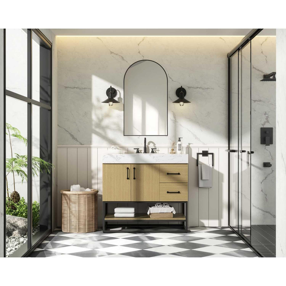 Caroline Bathroom Vanity Honey Brown by Lighting Design – Wood, Honey Brown, Model VF29236MHB