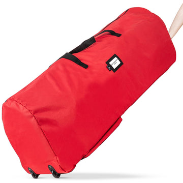 Handy Laundry Tree Storage Bag With Wheels, 9 Ft, Red
