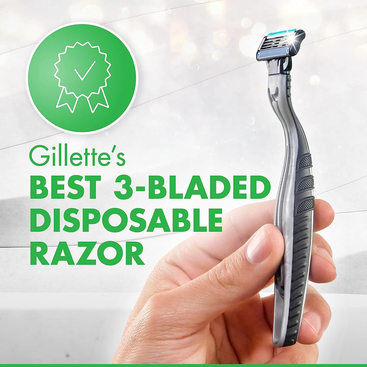 Mach3 Disposable Razors for Men by Gillette – 6 Count (Pack of 1), Black, Model 047400303744