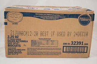 General Mills Easy Split Golden Buttermilk Biscuit, 2.25 Ounce -- 120 per case.