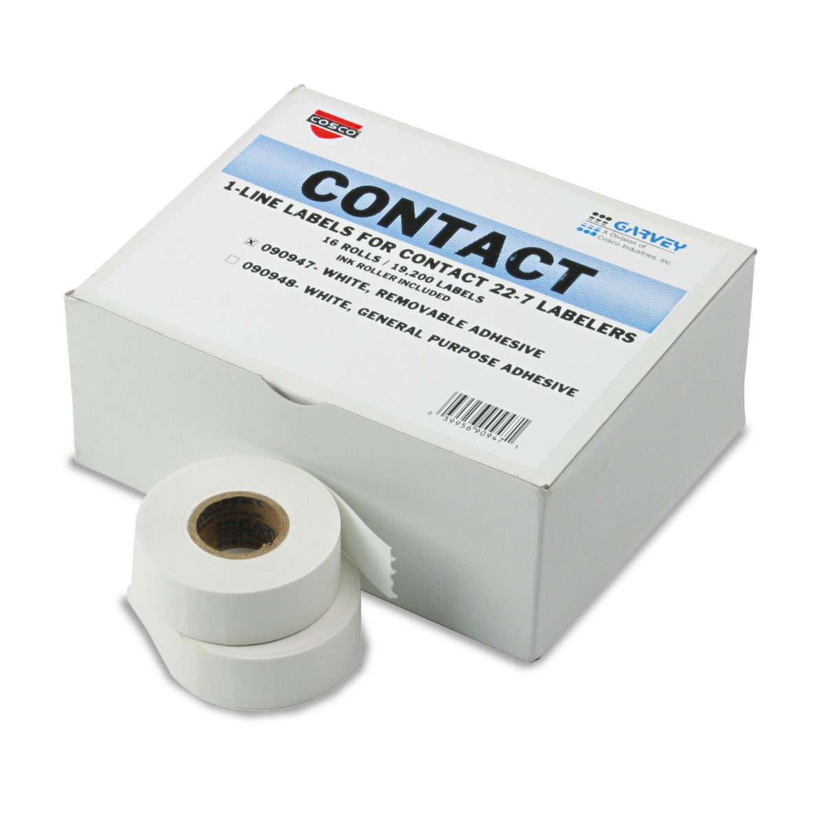 090947 One-Line Pricemarker Labels by GARVEY – 0.44" x 0.81", Paper, White, Pack of 16