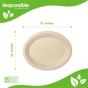 Responsible Products 12 x 10 inch (500 Count) / Natural Brown / Casual Plates