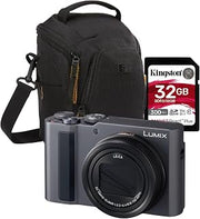 Panasonic Lumix ZS300 Compact Point and Shoot 4K Digital Camera (Silver) Bundle | Memory Card, (3 items)